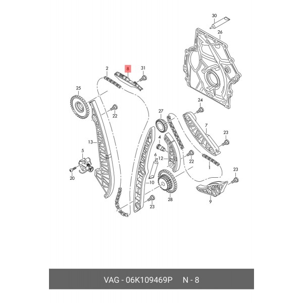 Guia Corrente Audi Q5 2.0 2022 2023 06k109469p